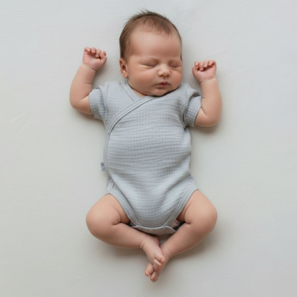 Zavinovací kojenecké body mušelín Šedá Baby Service