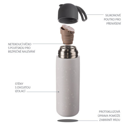 Termoska na tekutiny se silikonovým držákem 400 ml Zopa