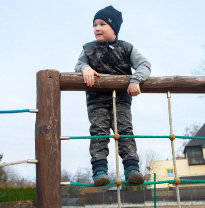 Dětská softshellová vesta Maskáč Zelená Esito