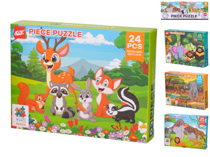 Puzzle dětské 25x17,5 cm zvířátka 24 dílků