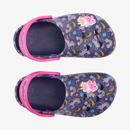 Dětské nazouváky clogsy modré Unicorn Little Frog Coqui