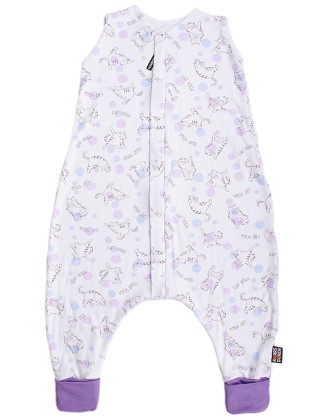 Letní spací pytel bambus kočka fialové nohavice Kaarsgaren