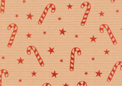 Papír dárkový vánoční 1,5 m x 70 cm, vánoční lízátka