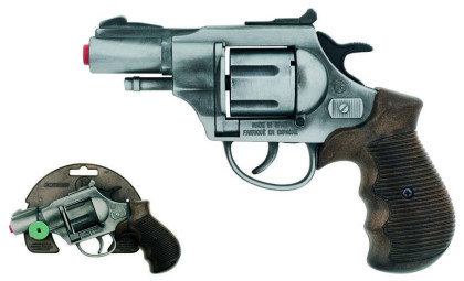 Policejní revolver Gold colection stříbrný kovový 12 ran