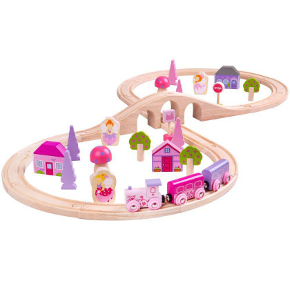 Dřevěná vláčkodráha osmička pro princezny 40 dílů Bigjigs Rail