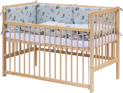 Dětská postýlka s kompletní výbavou Scarlett 120 x 60 cm Peko tyrkysová