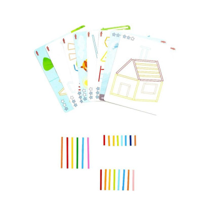 Dřevěná hračka přiřazování barevných tyčinek s předlohami Stabix Haba