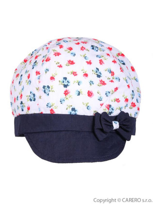 Letní dětská čepička-baret Klara modrá vel. 98