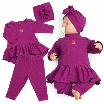 Luxusní bavlněná sada 3D Nature purpurová