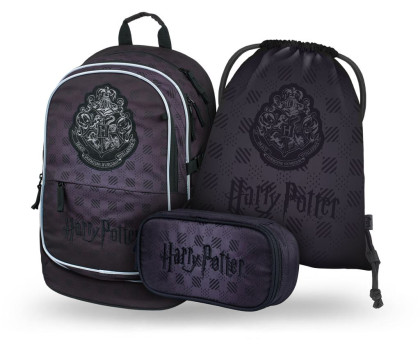 Set 3 Core Harry Potter Bradavice černý: batoh, penál, sáček GRS Baagl