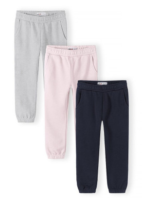 Tepláky dívčí s elastickým pasem 3pack Mix barev sv. růžová Minoti