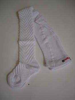Dětské punčocháče Design Socks vel. 1 (12 - 24 měs) BÍLÉ ŽEBROVANÉ
