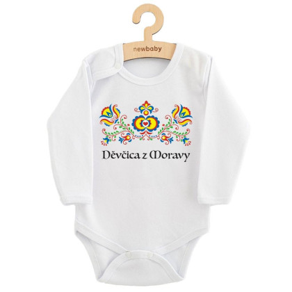 Dětské body s potiskem Lidový vzor Děvčica z Moravy New Baby