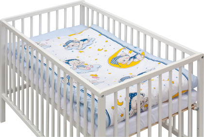 Dětská postýlka s kompletní výbavou 120 x 60 cm bílá Lunito Scarlett 