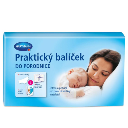 Praktický balíček do porodnice - vložky porodnické Samu 2x+prsní vložky+Molipants L