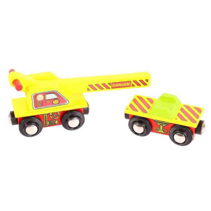 Vagón s jeřábem Bigjigs Rail