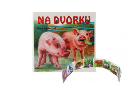 Knížka leporelo Na dvorku CZ text 