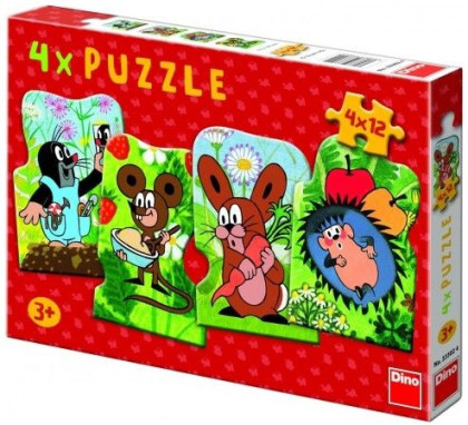 Puzzle Krteček 4 x 12 dílků
