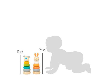 Small Foot Nasazovací věž pastelová 1 ks