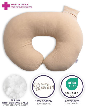 Mušelínový polohovací polštář MiniRelax 140 cm Babymatex