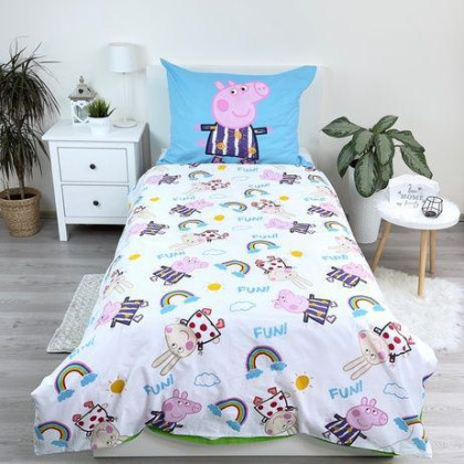 Povlečení Peppa Pig PEP125 svítící 140 x 200, 70 x 90 cm Jerry Fabrics
