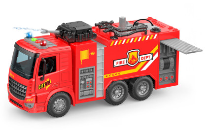 Auto hasičské stříkající s efekty 30 cm