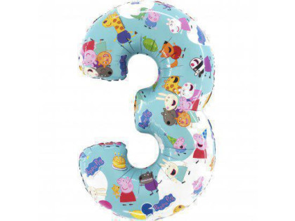 Prasátko Pepina (66cm,26") fóliový balónek nafukovací číslice