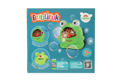 Bublifuk stroj žába 11x13 cm na baterie + náplň