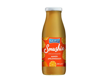 SALVEST Smushie BIO Ovocné smoothie s mangem, ananasem a pomerančovou dužinou (240 ml)