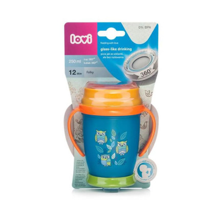 Hrníček LOVI 360 JUNIOR 250ml s úchyty bez BPA