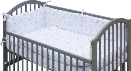 Dětská postýlka s kompletní výbavou 120 x 60 cm šedá - Luka Scarlett