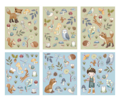 Sada se samolepkami Forest Friends Little Dutch