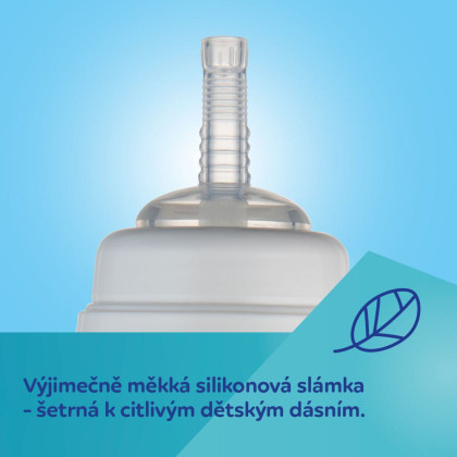 Lahev nevylévací sportovní se slámkou a závažím BabiesBoo 350 ml Canpol babies