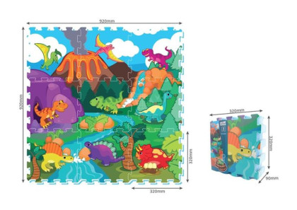 Puzzle pěnové podlahové - dinosauři 9 ks, 32 x 32 cm