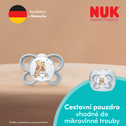 Dudlík Perfect Match Air Medvídek Pú 0-6 m 1 ks v boxu Nuk