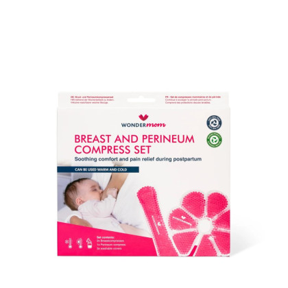 Sada perličkových obkladů na prsa 2 ks a poporodní vložky 1 ks Wondermom