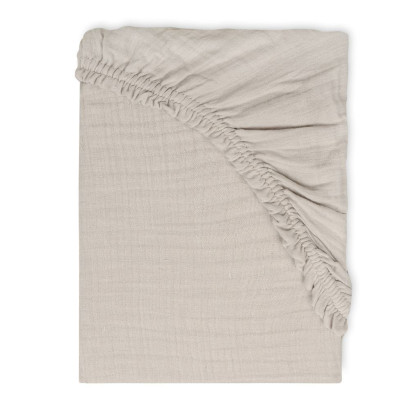 Mušelínové prostěradlo s gumou 58 x 110 x 8 cm béžové BabyMatex