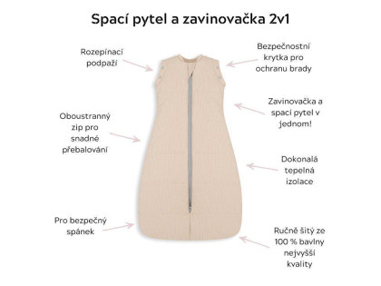 Celoroční spací pytel a zavinovačka 2v1 Sleepee