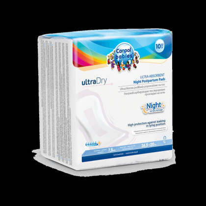 Vysoce absorpční tvarované vložky po porodu Ultra Dry noční 10ks Canpol babies 