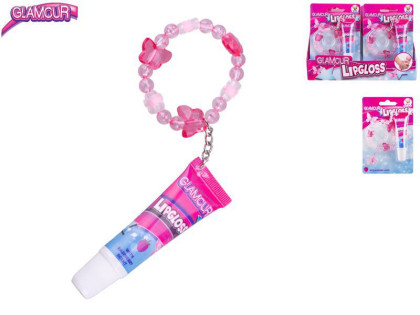 Glamour lesk na rty 12 ml malinová příchuť s příveskem 