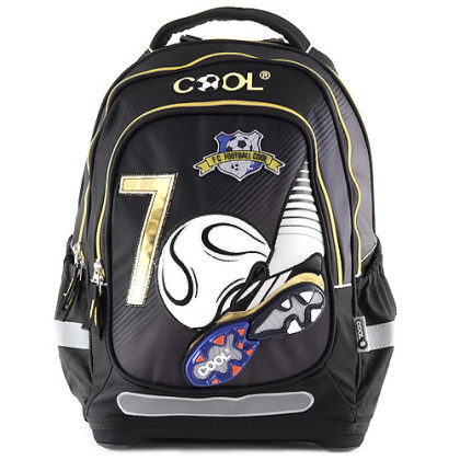 Školní batoh Goal - Černý - zlaté zipy II.