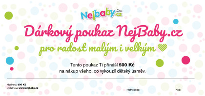 Tištěný dárkový poukaz Nejbaby "pro radost malým i velkým"