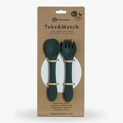 Příbor silikonový Take & Match 6 m+ Petite & Mars