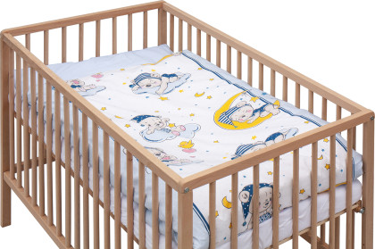 Dětská postýlka s kompletní výbavou 120 x 60 cm přírodní Lunito Scarlett 