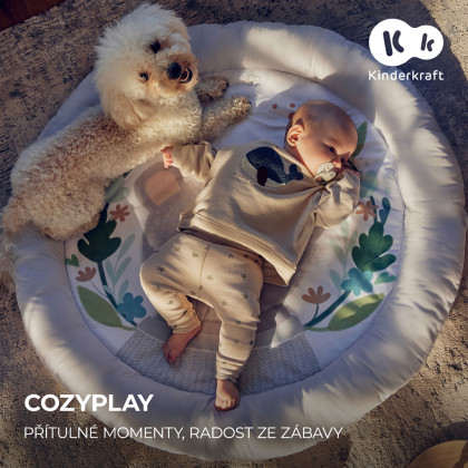 Deka hrací s hrazdičkou Cozyplay Light Grey Kinderkraft