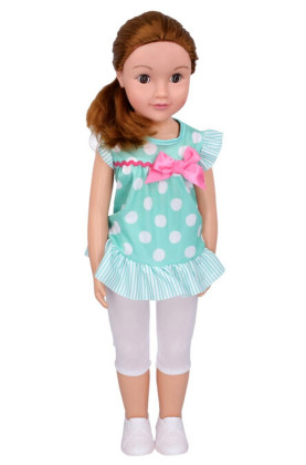 Chodící panenka s mašlí 70 cm