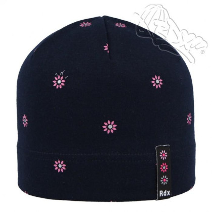 Dívčí nasazovací čepice Kytičky Modrá RDX 