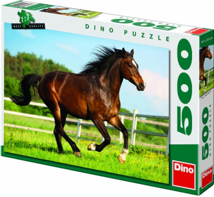 Puzzle Kůň ve výběhu 47x33cm 500 dílků