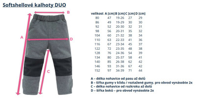 Dětské softshellové kalhoty Duo Slunečnice černé Esito