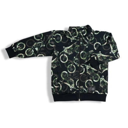 Mikina na zip Motokros - černá Esito